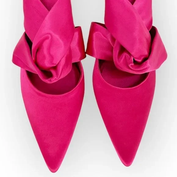 JEFFREY CAMPBELL Tied Up NWOB Satin Heel - size 7 - Picture 8 of 9